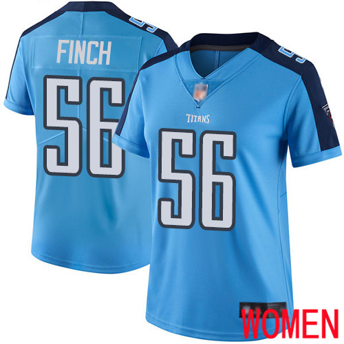 Tennessee Titans Limited Light Blue Women Sharif Finch Jersey NFL Football 56 Rush Vapor Untouchable